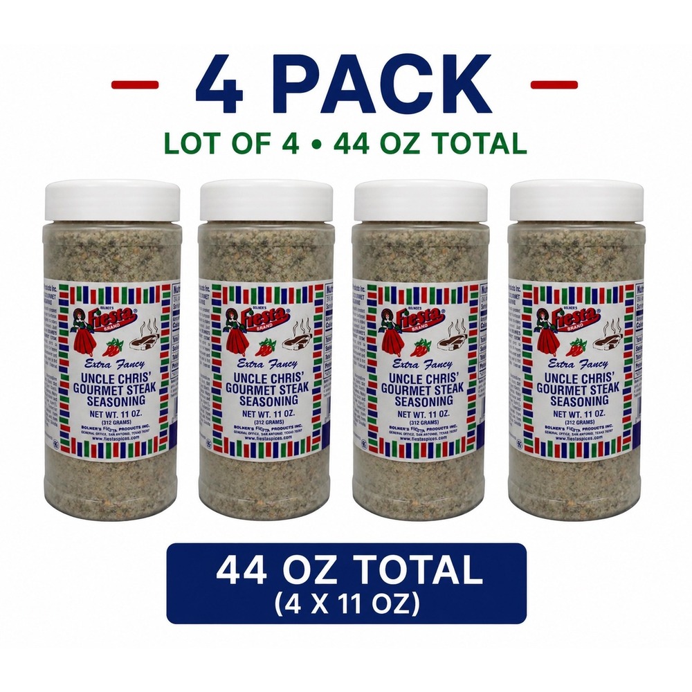 Bolner's Fiesta Brand Uncle Chris' Gourmet Steak Seasoning 11 oz 4 Pack 44 oz